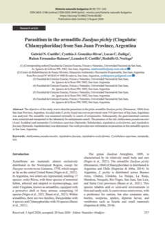 Parasitism in the armadillo Zaedyus pichiy (Cingulata: Chlamyphoridae) from San Juan Province, Argentina