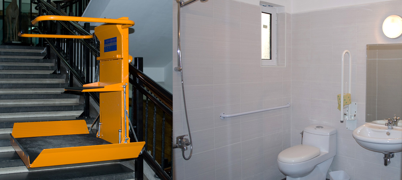 A mobile platform and specially adapted bathroom. Photos: (c) NMNHS